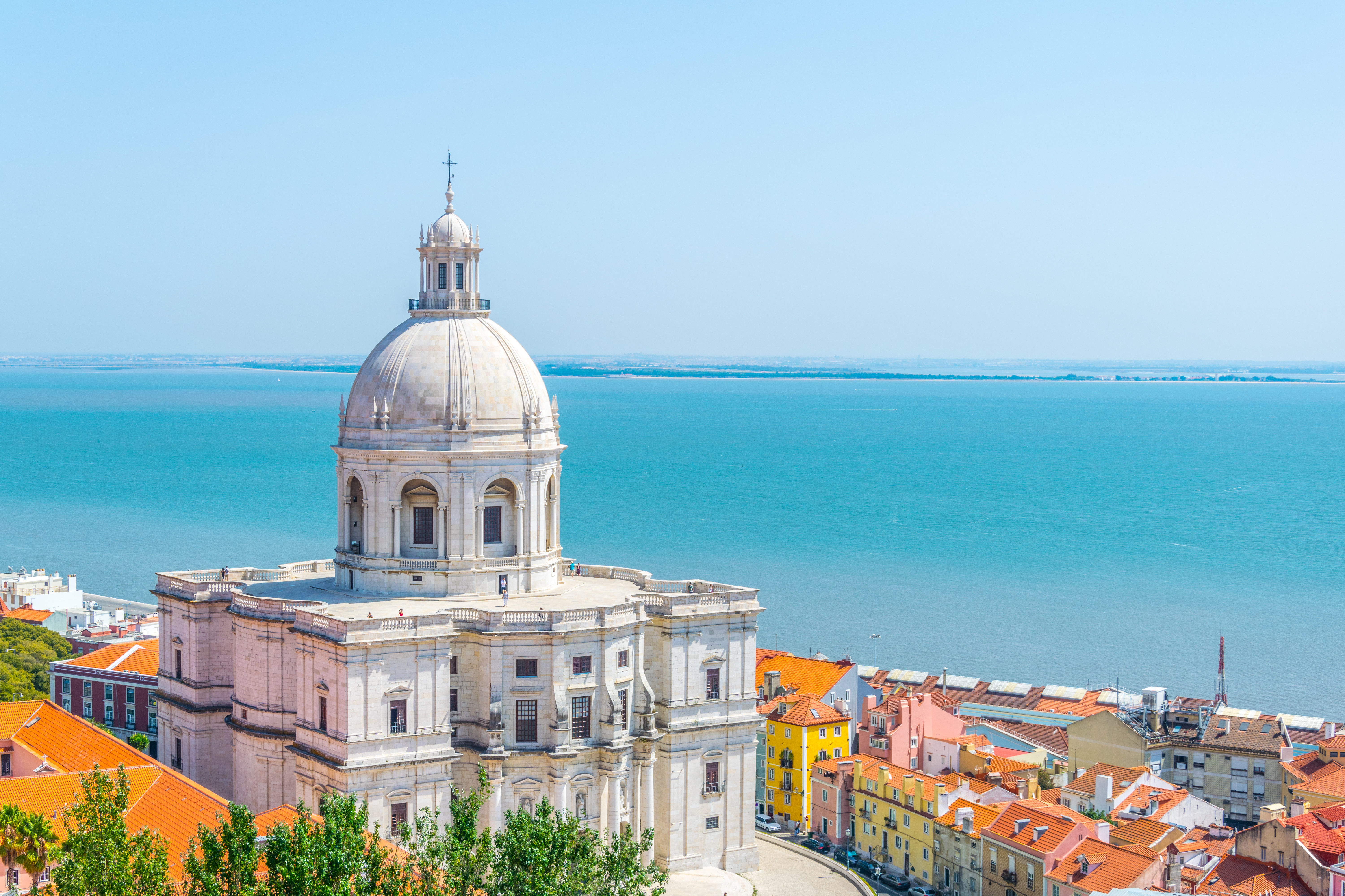 Aerial view of the national pantheon in Lisbon, Portugal